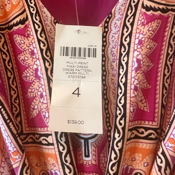 chicos size 4 print v neck maxi dress - Picture 3 of 7